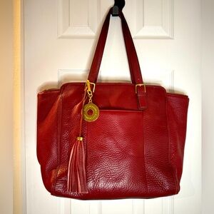 Red Isaac Mizrahi Leather Tote